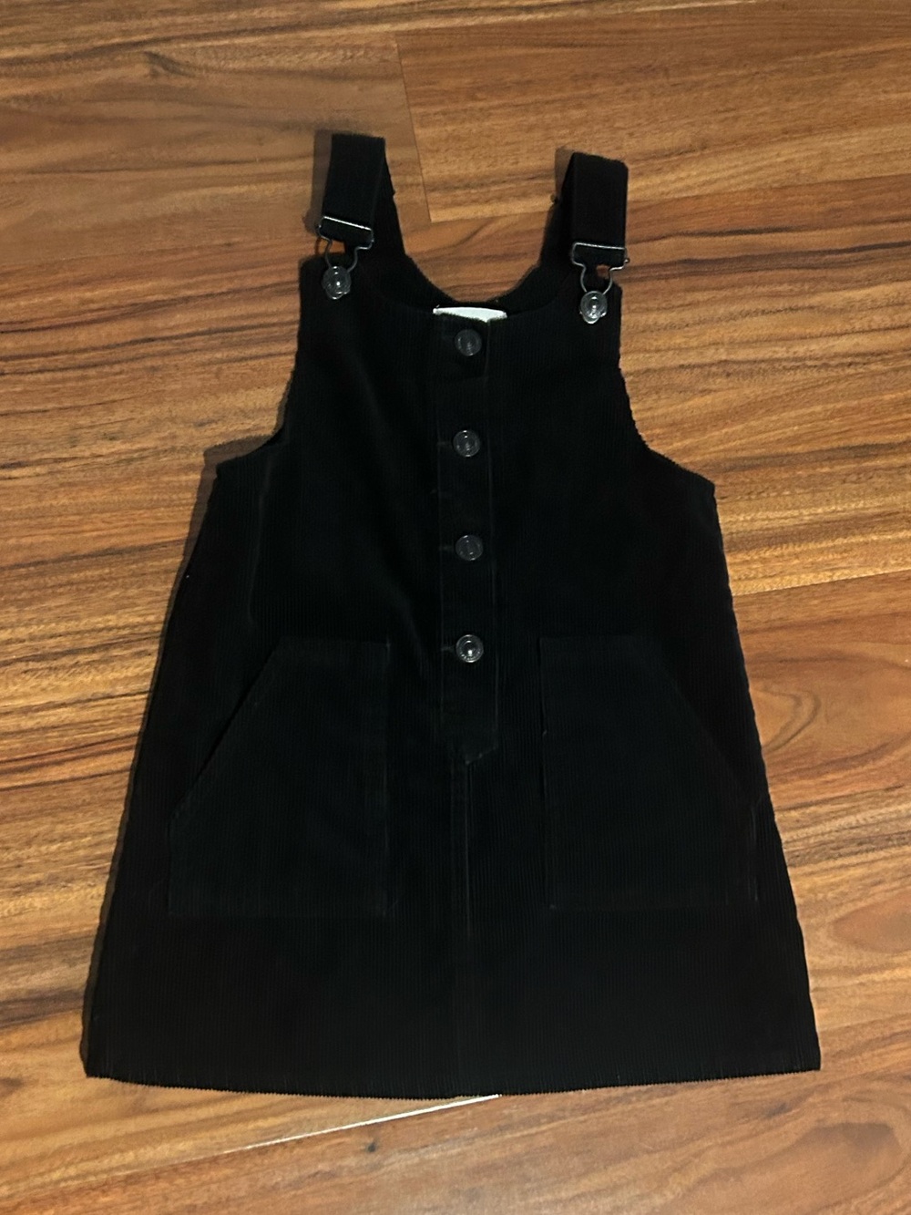 Mng mango kids black corduroy overall dress size 5 5t